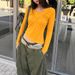 AD889 New Autumn/Winter Sexy Hot Girl Style V-ck Long Sleeve Top Women, Slimming, Suitable For Layering Or Wearing_ecoleips.com