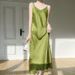 French Dress 25 Years Mulberry Silk Summer Women's High-End Temperament Suspender Base Acetate Satin Long Skirt_ecoleips.com