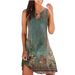 Cross-Border 2023 New European And American Women's Fashion Mid-Length Casual Round-Neck Sleeveless Printed Dress_ecoleips.com