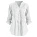 2025 New Women's Long Sleeve V-neck Blouse Plus Size Lace Shirt_ecoleips.com