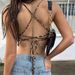Trendy Leopard Print Sexy Backless Crisscross Strap Slim Cropped Inner Tank Top For Summer 2024_ecoleips.com