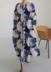 Flowy Printed Long Sleeve Maxi Dress – Oversized Fit, Round Neck, Boho Chic_ecoleips.com