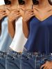 1pcs Womens Solid Color V Neck Cami Top Stylish And Versatile Halter Casual Lounge Top Thin Women Pajama For Daily Wear_ecoleips.com