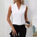 Aria Basics Aria Basics New European American Style Solid Color Sexy V-neck Fashion Versatile Women's Shirt Top, Elegant And Unique Design_ecoleips.com