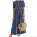 Women's Clothing Distressed Dress Long Multi-Button Denim Style_ecoleips.com