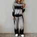 Women's Long Sleeve Split Side Casual Top Set - Solid Color Korean Style Comfortable Polyester Outfit For Fall Winter (Black, S-XXXL)_ecoleips.com
