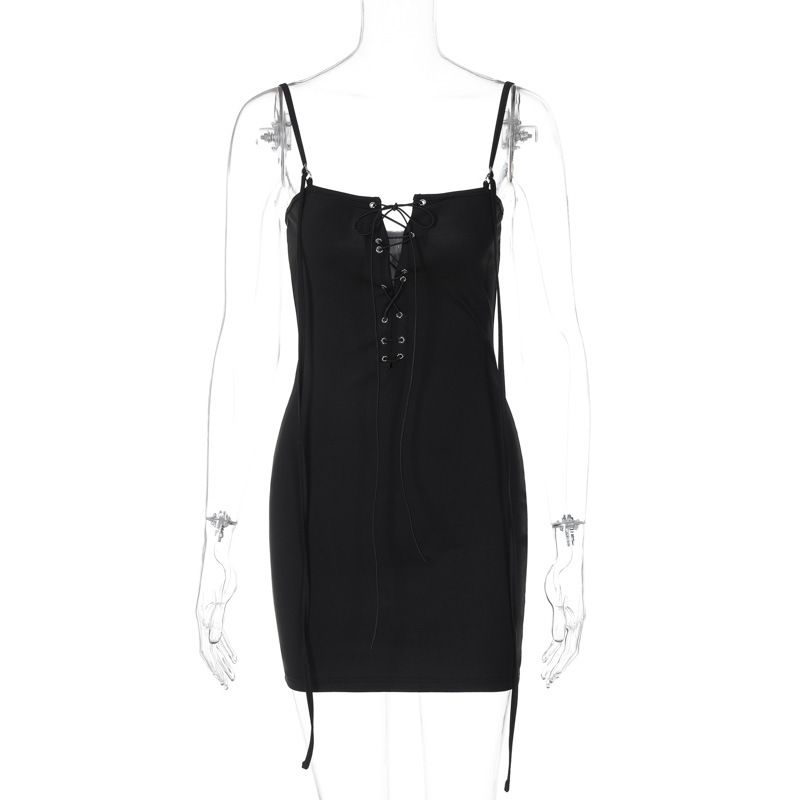 Women's Sexy Strapless One-Shoulder Hollowed out Bodycon Dress European American Style Spring New Fashion Tight Suspender Dress_ecoleips.com