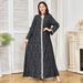 Women's Robe Clothing Muslim Long Skirt New Diamond Studded Long Sleeved Dress_ecoleips.com