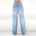 Women's Clothing Women's Jeans Loose Casual Light Colored Washed Trousers_ecoleips.com