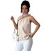 2026 Cross-Border European And American Fashionable Petal Collar Halter Neck Off-Shoulder Slim Fit Sleeveless_ecoleips.com