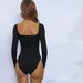 Voya Women's Minimalist Square Neck Jumpsuit For Spring And Summer, Comfortable For The Abdomen, Paired With A Base Top_ecoleips.com