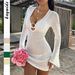 Women Elegant Long Sleeve Bodycon Dress Casual Dating Club Party Outfit_ecoleips.com