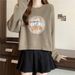 European And American Style Real-shot Foreign Trade American-style Fleece-lined Thickened Sweatshirt For Women,_ecoleips.com