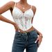 Women's Clothing Summer New Simple Ins Style Sexy Advanced Lace Pleated Wood Ear Edge Buttoned Fish Bone Small Vest_ecoleips.com