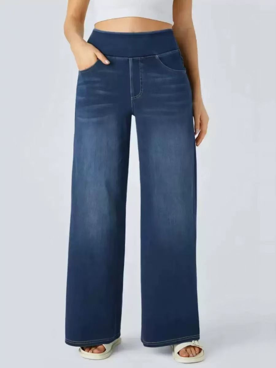 Women's Clothing Slim Fit Stretch Denim Jeans Classic Blue Long Pants Casual Wear_ecoleips.com