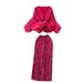 Premium Chic High End Women's Suit Fitted Ruffled Top High Waisted Sequined Hem_ecoleips.com