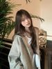 Korean-Style Embroidered Striped Hoodie – Oversized Slim-Fit Zip-Up Sweatshirt For Women (S/M/L/XL, Beige/Black)_ecoleips.com