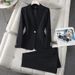Women's Professional Suit Set Wine Red Elegant Blazer And Pants Office Interview Business Attire_ecoleips.com