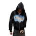 Unisex American Style Printed Hip Hop Loose Fit Hooded Sweatshirt Harajuku Niche Design Women's Clothing_ecoleips.com
