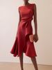 2025 Women's Clothing Sleeveless Red Elegant Dress Round Neck_ecoleips.com