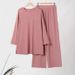 Women's Clothing Matching Autumn Long Sleeve Shirt Wide Leg Pants Outfit Muslim Sportswear Jacket_ecoleips.com