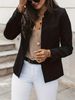 2025s 2025 New Fashion Women's Top Coat Solid Color Standing Neck Long Sleeved Suit_ecoleips.com