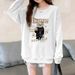 European Style Women's Thick Crew Neck Sweatshirt Fleece Lined Loose Fit Petite for Spring Autumn Winter 2023 Hot Selling_ecoleips.com