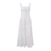 Summer New Arrival French Style Sweet Alluring Dress Fashionable Square Neck Slim Fit Relaxed Vacation Long Dress for Women_ecoleips.com