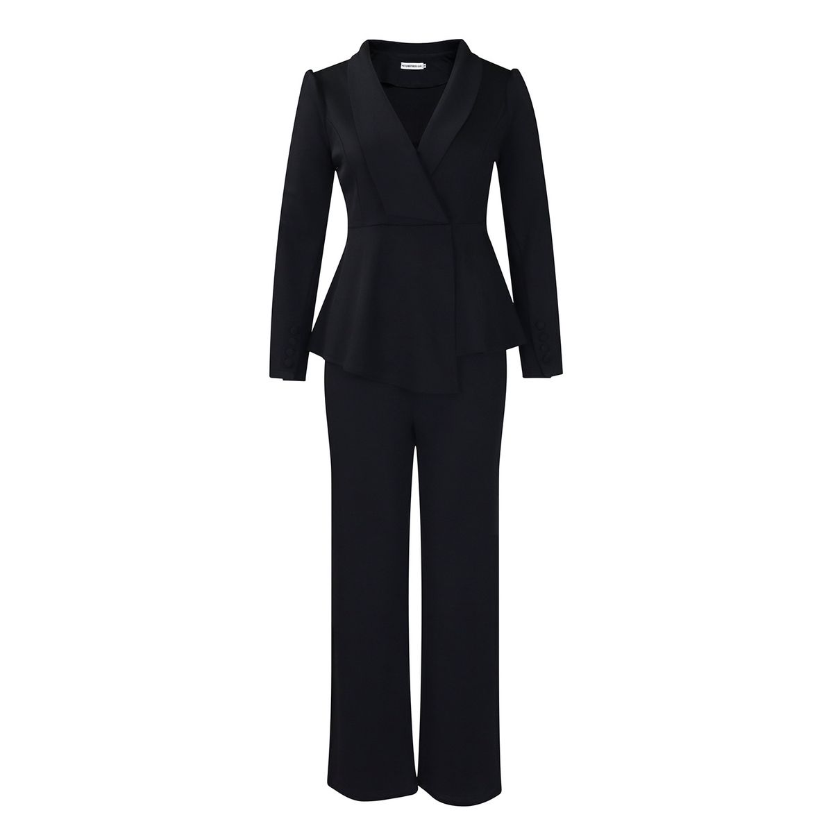 Women's Clothing Women's New Fashion Temperament Elegant Ruffled Long Sleeved Top Wide Leg Pants_ecoleips.com