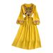 Bohemian Embroidered Tassel Tie Waist Loose A-Line Full Skirt Dress for Beach Vacation Foreign Trade Women's Maxi Dress_ecoleips.com