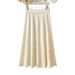 Solid Color High Waist Hollow Out Floral Design Ruffled Trim Full Skirt For Women Autumn Winter Fashion Slimming_ecoleips.com