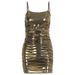 Sexy Glittery Hot Girl Metallic Gold Foil Printed Camisole Bodycon Dress For Rave Music Festival Women Summer Outfit_ecoleips.com