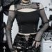 Summer CF23422 Women's Dark Style Fashion Hot Sexy Slim Fit Punk off Shoulder Long Sleeve Top for Girls_ecoleips.com