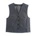 2026 European And American Style Women's Clothing Popular Split Design Vest Curled Trousers Straight Pants Set_ecoleips.com