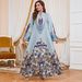 Muslim Dress Women Elegant Middle Eastern Abaya Dress – Flowing Long Sleeve Maxi Dress With Embroidery & Floral Print, Comfortable Polyester Fabric_ecoleips.com