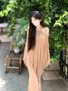 Sexy Black Lace Splicing V-neck Long-sleeved Dress Women's Autumn New Temperament Waist And Thin A-shaped Dress Long Dress_ecoleips.com