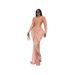 Women's Contrast Trim Backless Bodycon Dress | Sexy Ruffle Detail Party Gown For Night Out & Events_ecoleips.com