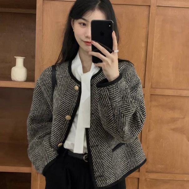 French Retro Style Women's Jacket, High-end, Trendy, Slimming, Short Cardigan Top For Spring_ecoleips.com