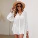 Women's Clothing Summer New V Neck Button Cardigan Solid Color Shirt Blouse_ecoleips.com