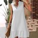 Women's Sleeveless Ruffled A-Line Vest Dress Casual Day Out Spring Summer New American Style Clothing_ecoleips.com