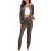 Women's Casual Long-Sleeve Top & Side-Stripe Sport Pants Set - Polyester Two-Piece Outfit (Breathable, Comfort Fit, Office & Street Style)_ecoleips.com