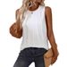 Women's Pleated round Neck Sleeveless Vest Spring Summer New Arrival Hot Selling Casual Top_ecoleips.com