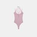 Women's Clothing Patchwork Lace Halter Neck Bodysuit Casual American Style Fashionable Polyester Clothing_ecoleips.com