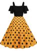 Elegant Off Shoulder Women Summer Dress Slash Neck Vintage Ladies Fit And Flare Polka Dot Evening Party Sundress_ecoleips.com