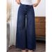 Women's Relaxed Wide-Leg Denim Jeans - Vintage Washed Dark Blue Casual Comfort Jeans (XS/S/M/L/XL)_ecoleips.com
