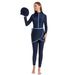 Women's Clothing Swimsuit Long Sleeve Trousers Sunscreen Ladies Conservative Swimsuit Convenient All Match One Piece_ecoleips.com