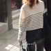 High-End Classic Striped Knitted Shirt For Women, Commuting Versatile Round Neck Wool Base Shirt, Korean Style Sweater_ecoleips.com