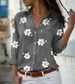 Women's Clothing A Large Number Of Ready Made New Lapel Long Sleeved Flower Printed Shirts Stylish And Slim Fitting Shirts_ecoleips.com