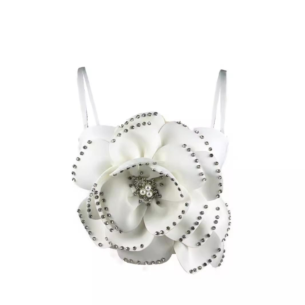 Women's Clothing New Large Flower Multi Layer Beading Advanced Design Herringbone Bra Hot Girl Wear Sexy Sweet Suspenders_ecoleips.com