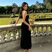 Black Evening Wedding Dress Halter Top Velvet Birthday Annual Party Dress with Large Skirt High Waist Princess Style_ecoleips.com